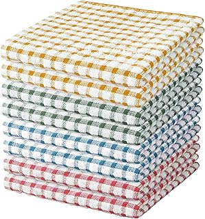Nialnant 8 Pcs Kitchen Dish Rags,100% Cotton Soft Absorbent Quick Drying Dish Cloths for Kitchen,Washing Dishes,Cleaning rags-11 x 11In