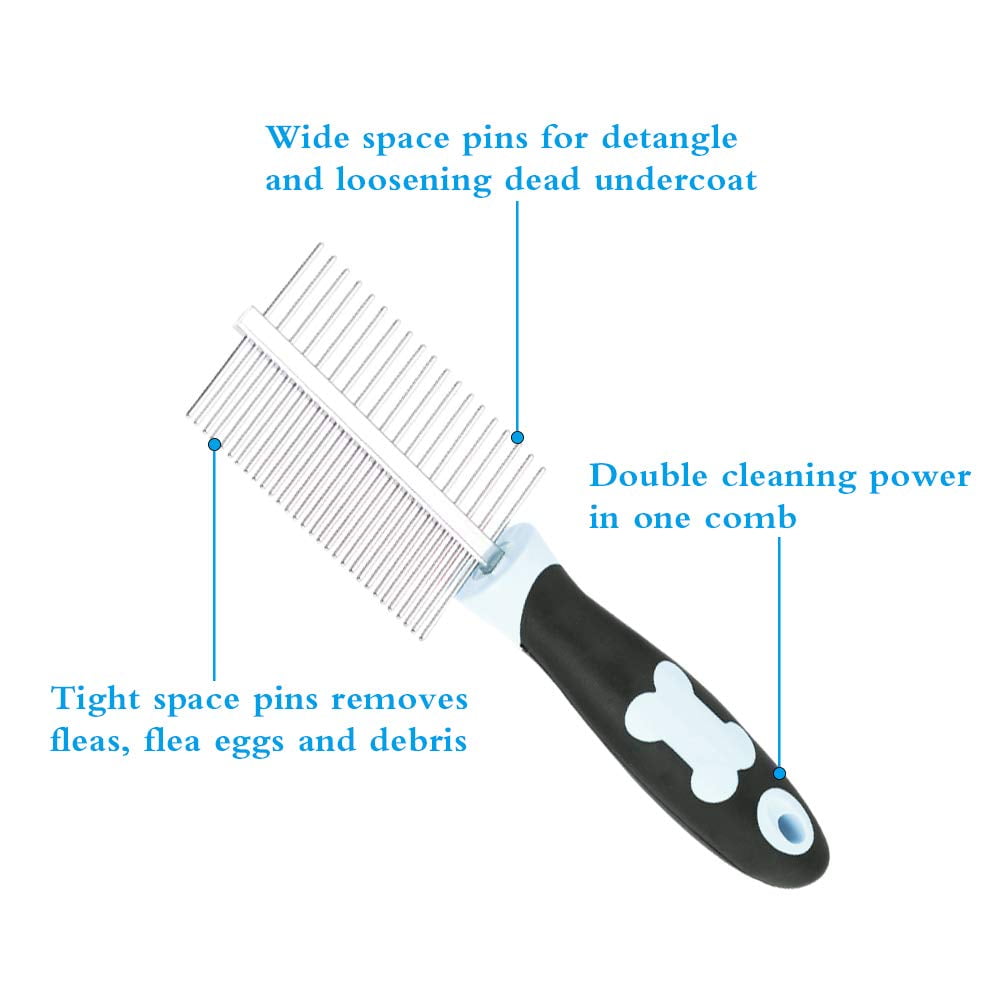 Comb and Brush for Long Hair, Gently Hair Brush and Sturdy Double Sided Grooming Comb, Puppy Hair Pin Brush for Small... - Image 3