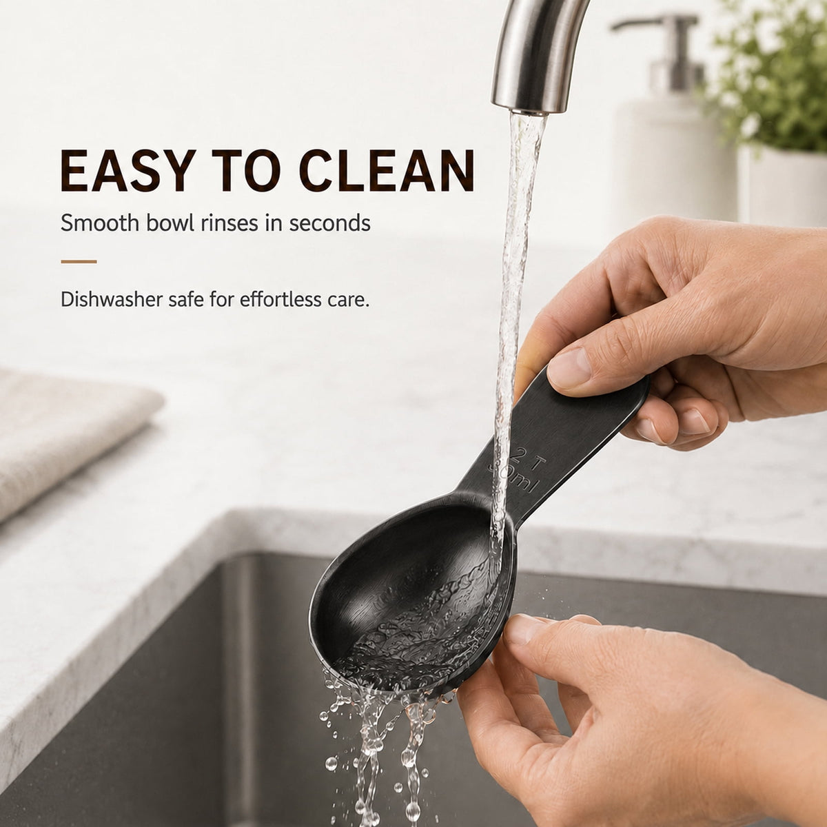 1 Pcs Coffee Scoop, 2 Tablespoon Measuring Spoon for Ground Coffee, Durable Stainless Steel, Easy to Use and Clean(Sl... - Image 2