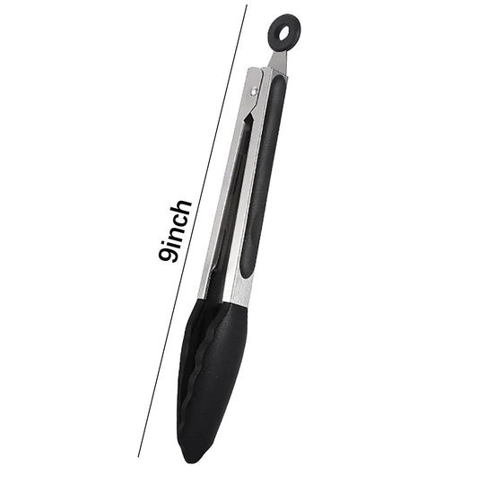 Silicone Kitchen Tongs, 9-Inch Cooking Utensils with Non-Stick Tips, Heat-Resistant Food Lifters with Locking Mechani... - Image 2
