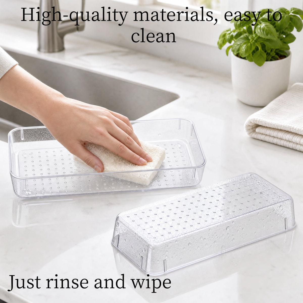 16-Piece Organizer Set, Clear Plastic Makeup Organizer Trays for Desk, Office and Bathroom - Image 6