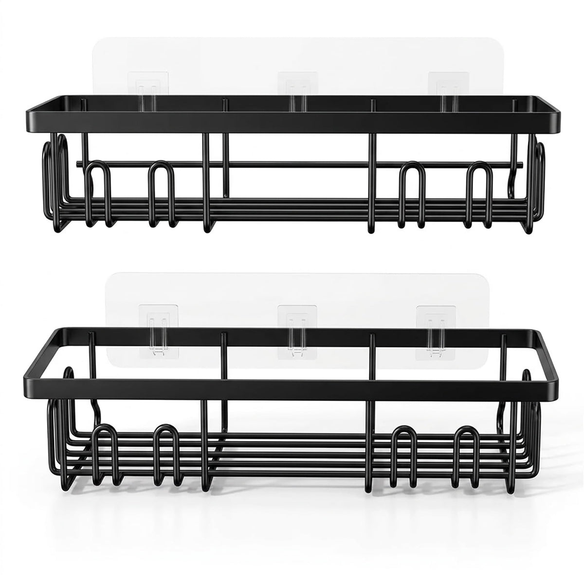 Shelves with 16 Hooks, Rustproof Shelf Wall Corner Racks for Inside Bath, No Drilling & Sleek Bathroom Organizers and...