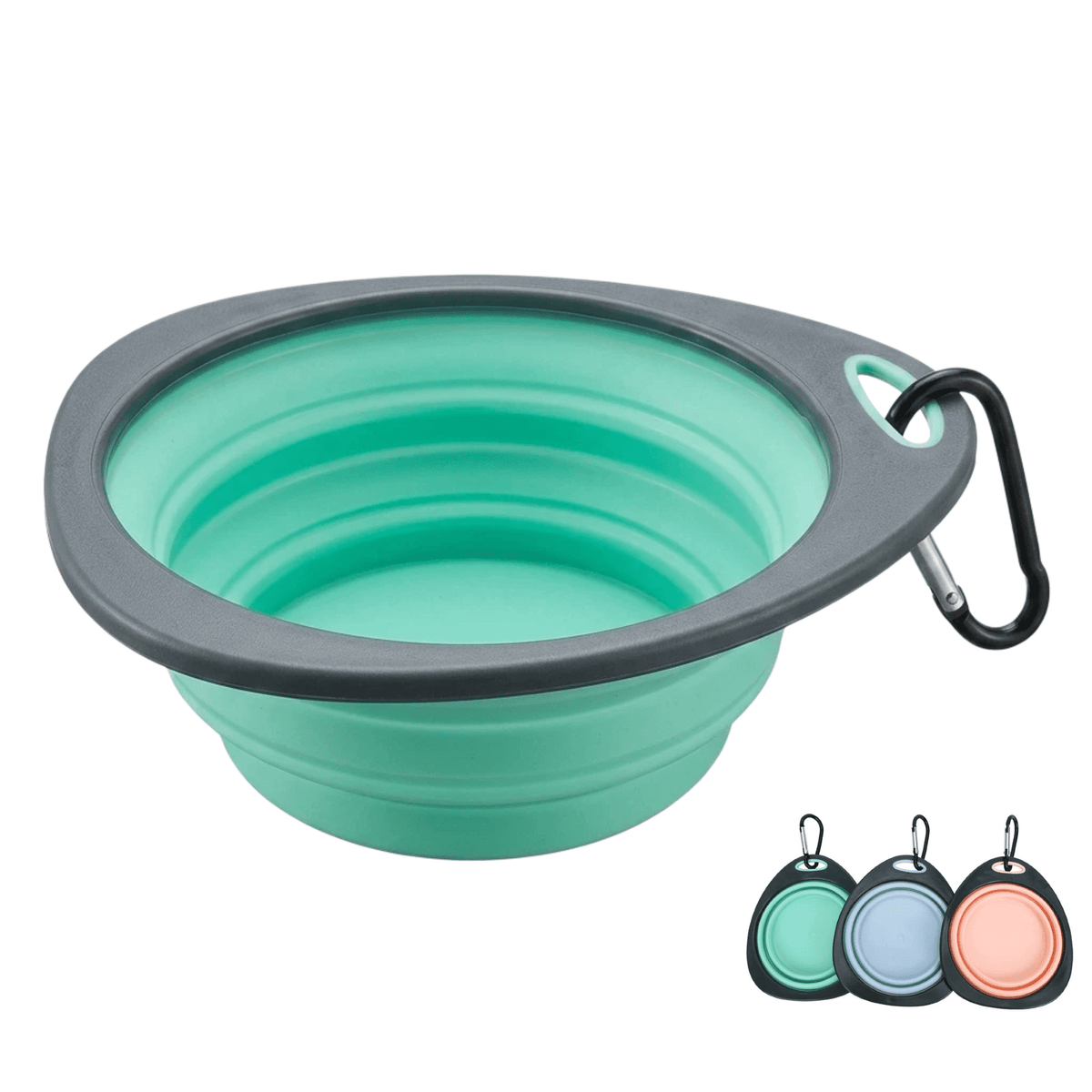 Silicone Dog Cat Bowls with Clasp for Traveling, Hiking, Walking, Portable, Foldable Dog Cat Water Dish Bowl for Outs...