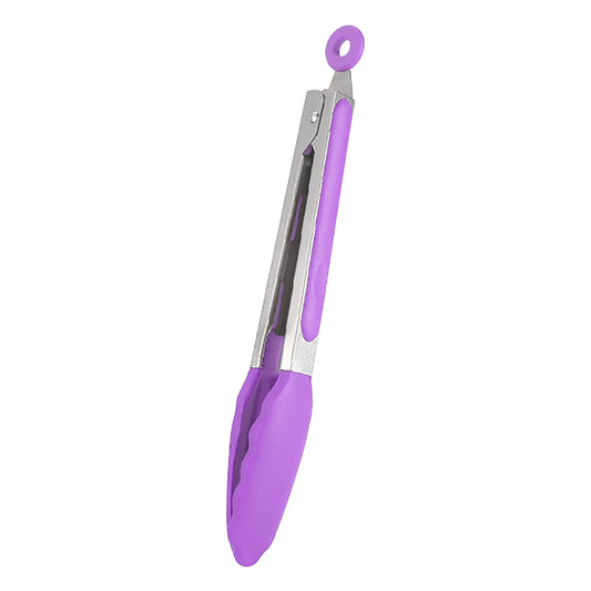 Silicone Kitchen Tongs, 9-Inch Cooking Utensils with Non-Stick Tips, Heat-Resistant Food Lifters with Locking Mechani...