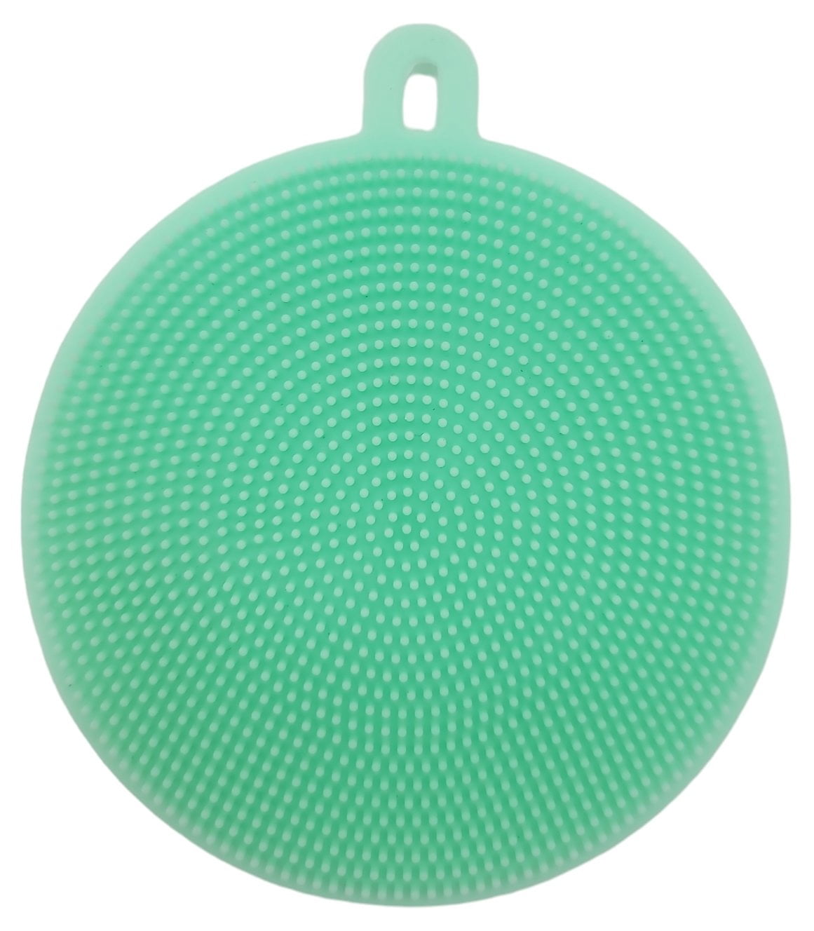 4" Round Silicone Dish Scrubbing Sponge / Vegetable Scrubber Brush - Pastel Green - Image 2