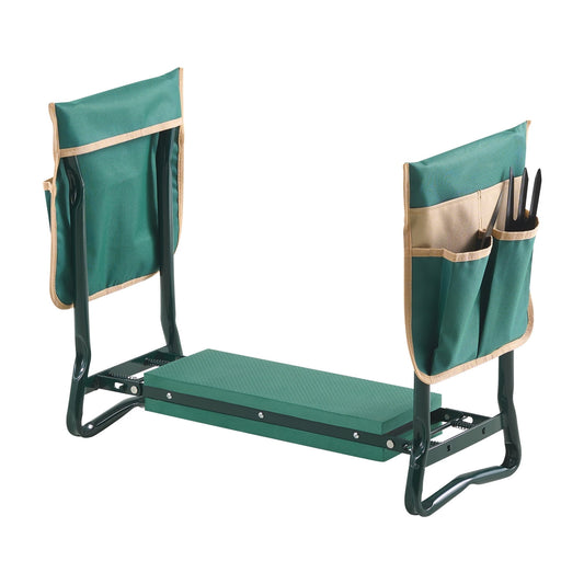 Seat, Wide Kneeling Pad, Durable Folding Stool with Tool Pouches, Comfortable Support for Knees and Back, Portable Be...