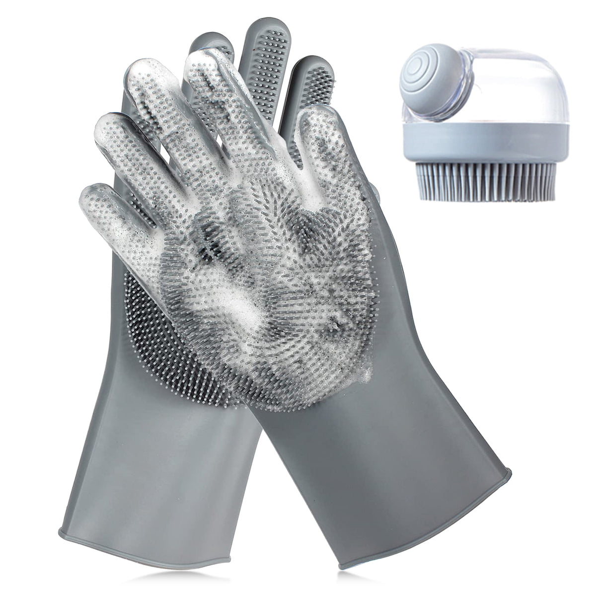 Pet Grooming Gloves for Dogs, Cats, Rabbits & Horses 2-in-1 Deshedding Brush & Massage Mitt, Gentle Bathing Glove for...
