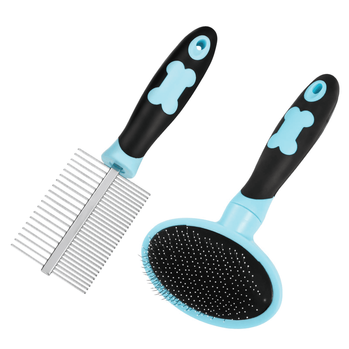 Comb and Brush for Long Hair, Gently Hair Brush and Sturdy Double Sided Grooming Comb, Puppy Hair Pin Brush for Small...