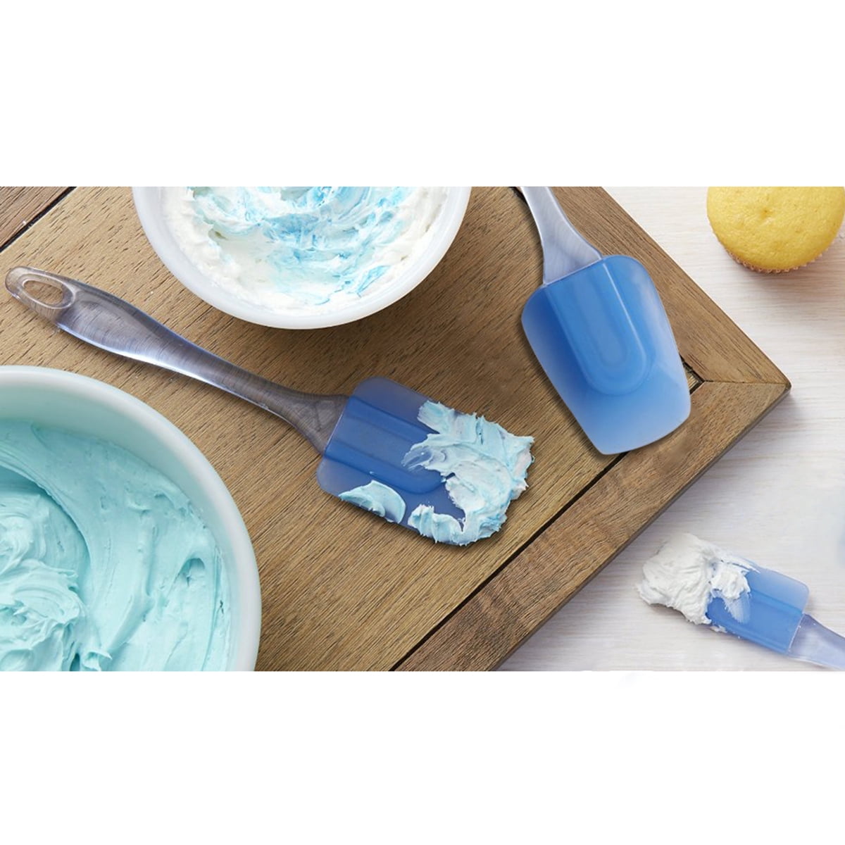 Silicone Spatula Set Flexible Heat Resistant Rubber Spatula Turner Kitchen Cooking Utensils Spoonula Cake Tools Blue - Image 4