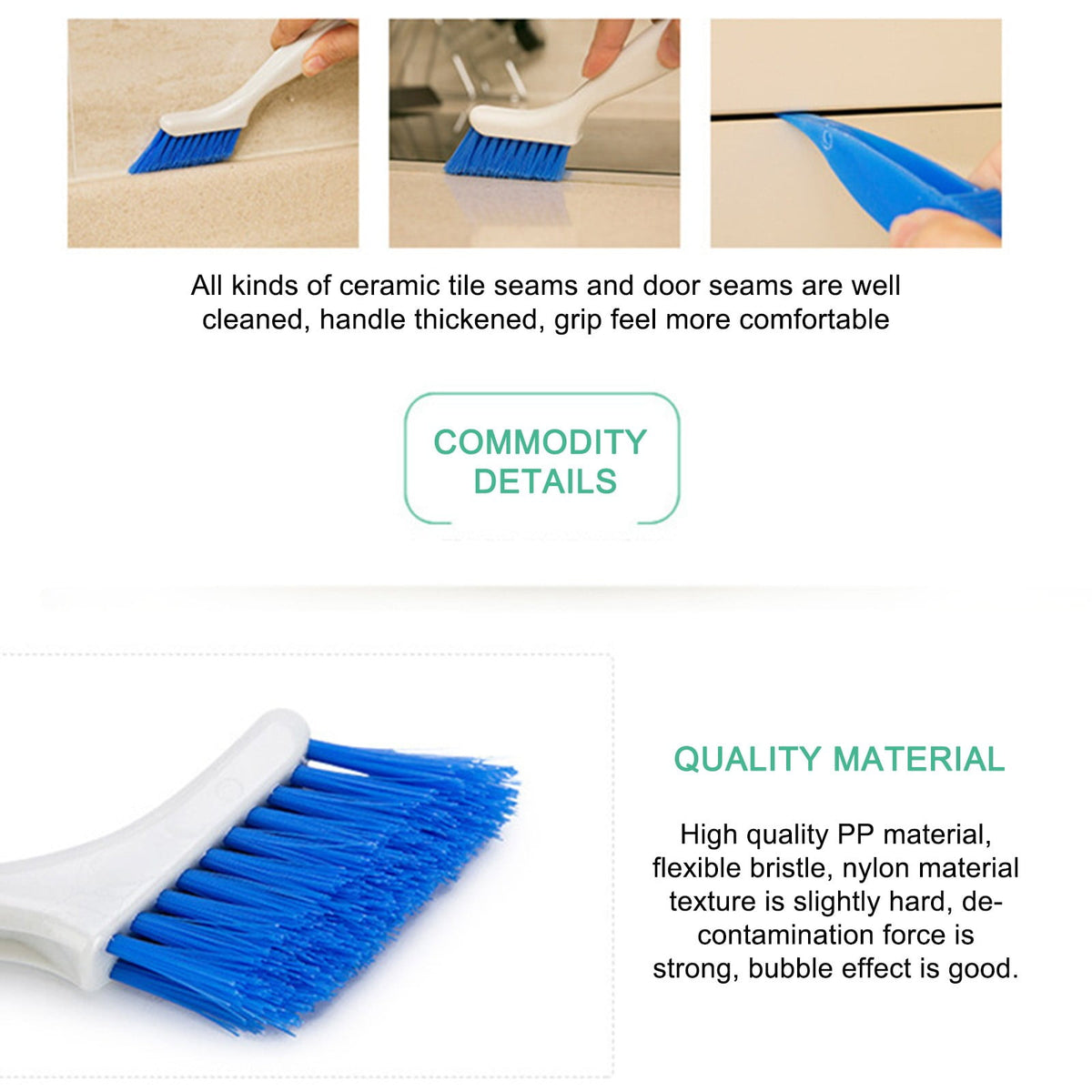 2 PCS Cleaning Brush Small Stiff Scrub Brush For Cleaning Sink Scrub Brush Bathroom Kitchen Edge Corner Grout Cleanin... - Image 5