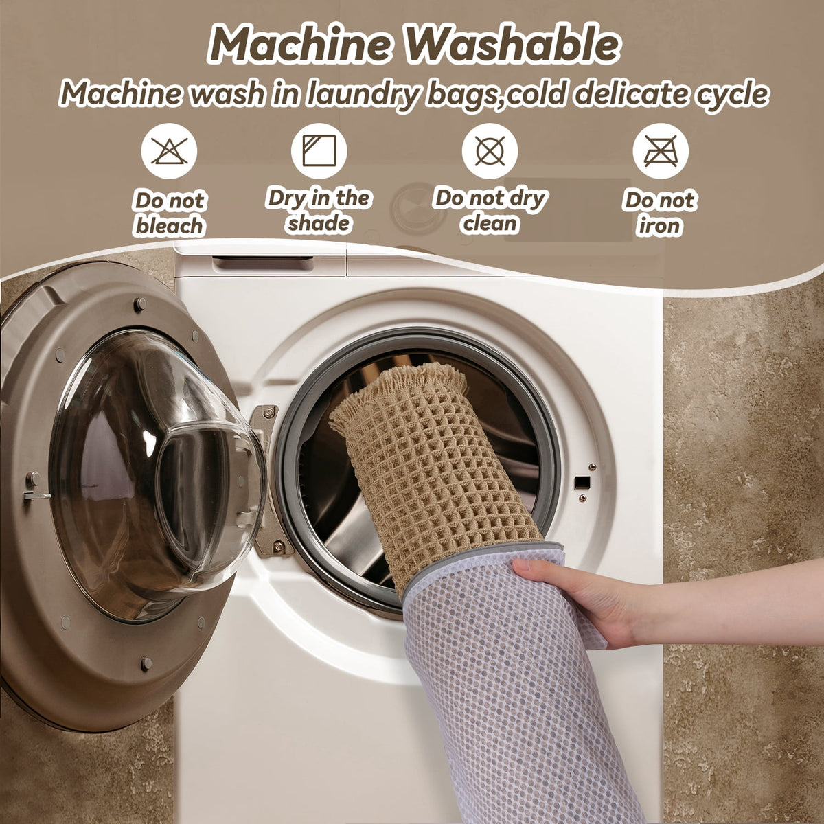 Bathroom Rugs Waffle Bath Rug Super Soft Absorbent Non Slip Bath Mat Beside Tub Rubber Backed Machine Washable Bathro... - Image 5