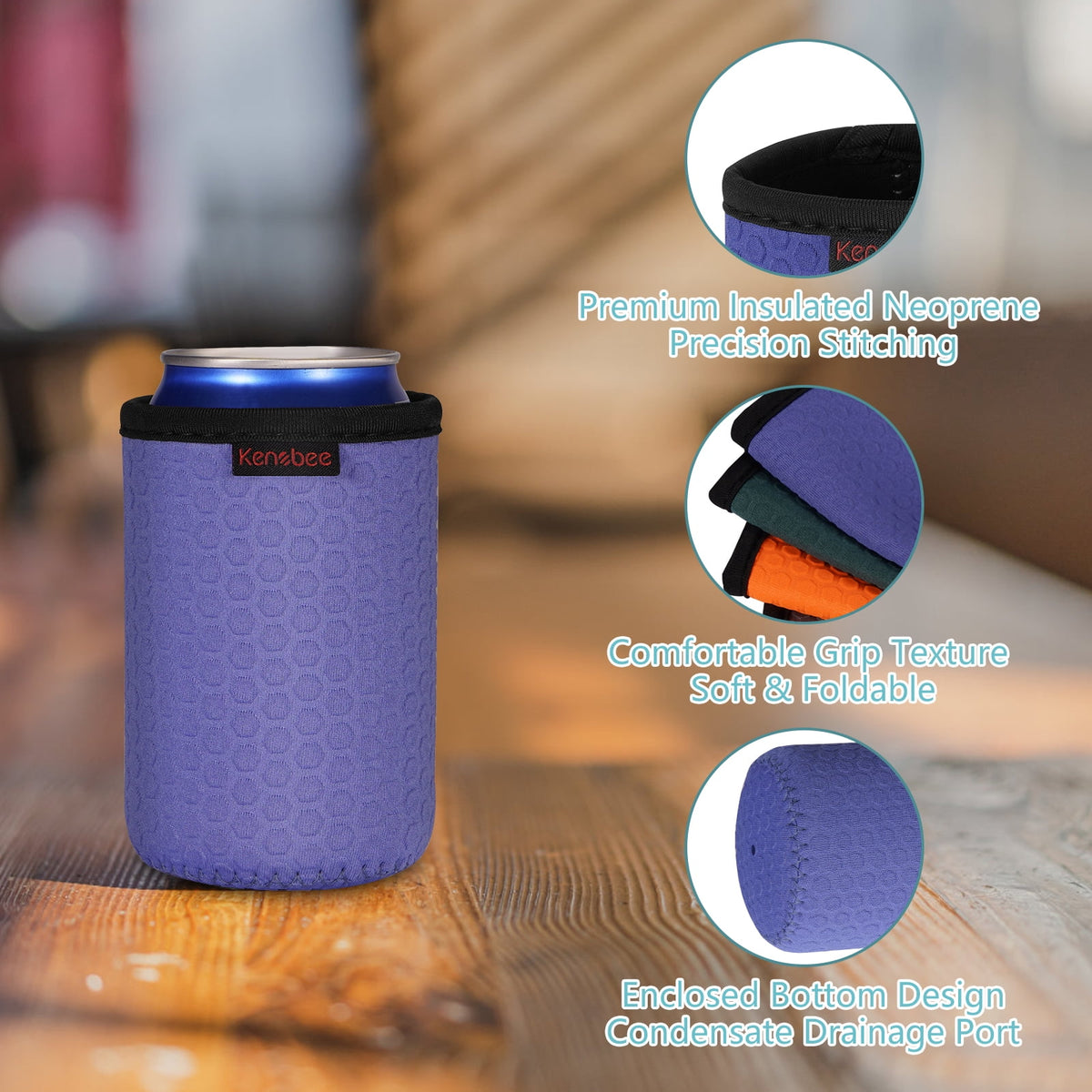 6 Pack 12oz Standard Size Neoprene Can Cooler Sleeves - Insulated Non-slip Covers for Hard Seltzer, Beer, Soda, Energ... - Image 3