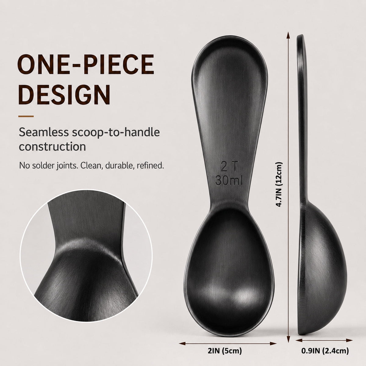 1 Pcs Coffee Scoop, 2 Tablespoon Measuring Spoon for Ground Coffee, Durable Stainless Steel, Easy to Use and Clean(Sl... - Image 4