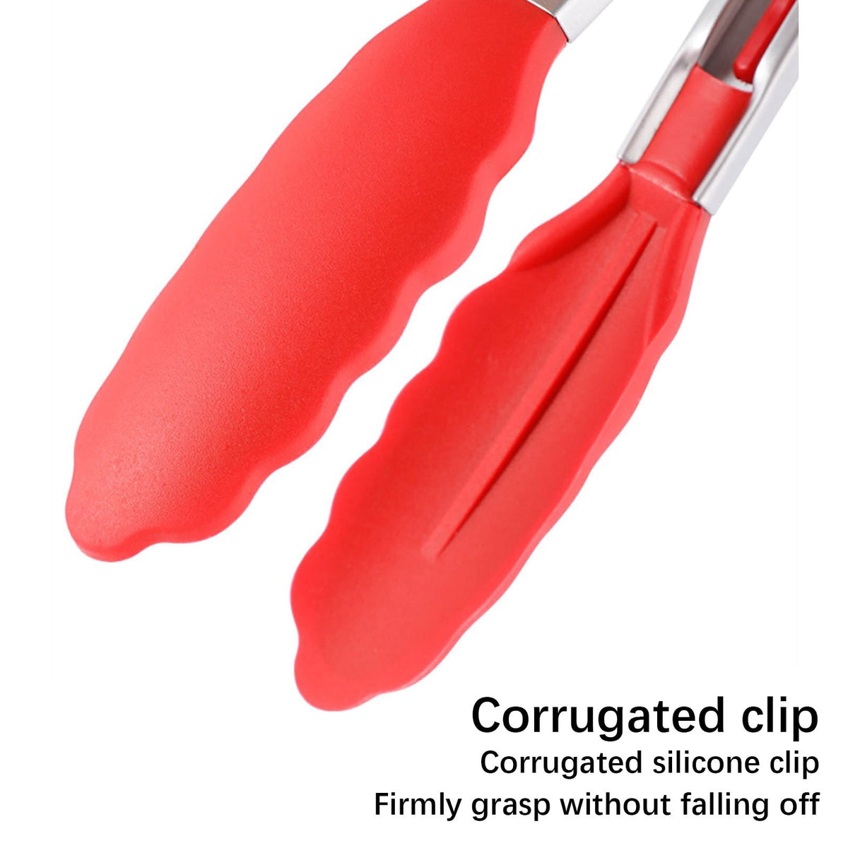 Silicone Kitchen Tongs, 9-Inch Cooking Utensils with Non-Stick Tips, Heat-Resistant Food Lifters with Locking Mechani... - Image 3