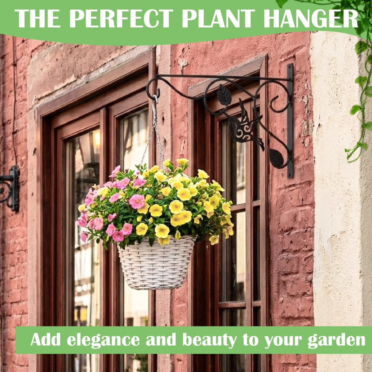 2 Pack Plant Hanging Brackets, 12.6 Inch Heavy Duty Metal Wall Hangers Indoor/Outdoor, Sturdy Plant Bracket for Bird ... - Image 6