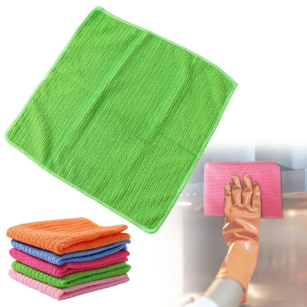5 Pack, Towels for Cars, Highly Absorbent Car Supplies, Lint Free Cloths Clean Rags for Car Care, House, Kitchen, 11.... - Image 2
