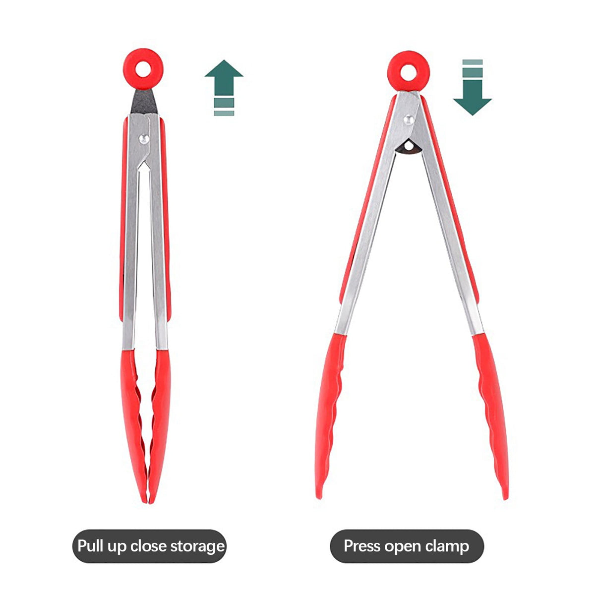 Silicone Kitchen Tongs, 9-Inch Cooking Utensils with Non-Stick Tips, Heat-Resistant Food Lifters with Locking Mechani... - Image 4